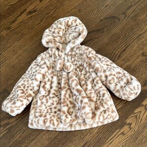 Cozy Tan and Cream Faux Fur Baby Coat